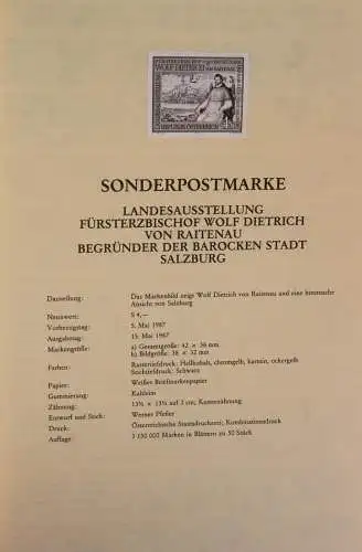 Schwarzdruck auf Schwarzdruckblatt Österreich 1987 zur Ausgabe: Landesausstellung Fürsterzbischof von Raitenau