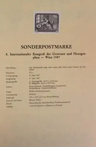 Schwarzdruck auf Schwarzdruckblatt Österreich 1987 zur Ausgabe: Kongress der Graveure und Flexographen Wien 1987