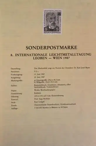 Schwarzdruck auf Schwarzdruckblatt Österreich 1987 zur Ausgabe: Leichtmetalltagung Leoben - Wien 1987