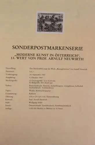 Schwarzdruck auf Schwarzdruckblatt Österreich 1987 zur Ausgabe: Moderne Kunst in Österreich: Baumgöttinnen