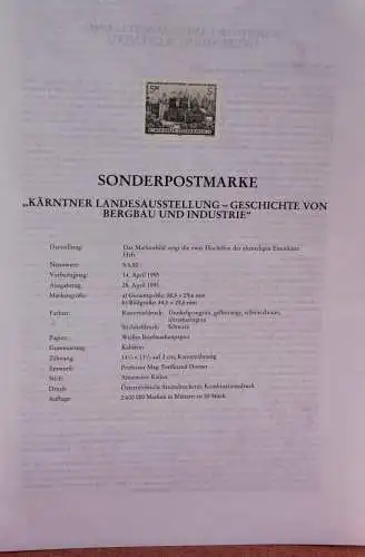 Schwarzdruck auf Schwarzdruckblatt Österreich 1995 zur Ausgabe: Kärntner Landesausstellung: Bergbau und Industrie