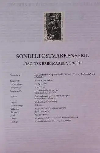 Schwarzdruck auf Schwarzdruckblatt Österreich 1993 zur Ausgabe: Tag der Briefmarke 1993