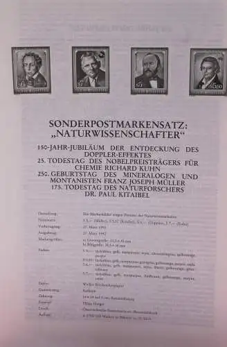 Schwarzdruck auf Schwarzdruckblatt Österreich 1992 zur Ausgabe: Naturwissenschaftler