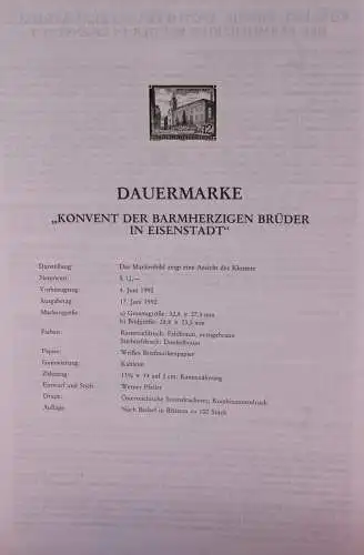 Schwarzdruck auf Schwarzdruckblatt Österreich 1992 zur Ausgabe: Konvent der Barmherzigen Brüder in Eisenstadt