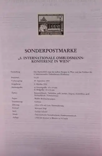 Schwarzdruck auf Schwarzdruckblatt Österreich 1992 zur Ausgabe: 5. Internationale Ombudsmann-Konferenz in Wien