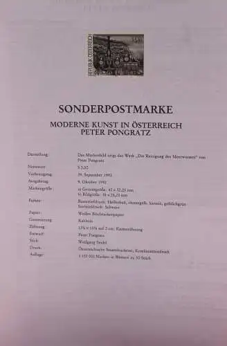 Schwarzdruck auf Schwarzdruckblatt Österreich 1992 zur Ausgabe: Moderne Kunst in Österreich: Peter Pongratz