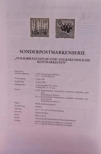 Schwarzdruck auf Schwarzdruckblatt Österreich 1996 zur Ausgabe: Volksbrauchtum und Volkskundliche Kostbarkeiten