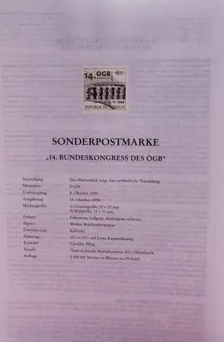 Schwarzdruck auf Schwarzdruckblatt Österreich 1999 zur Ausgabe: 14. Bundeskongress des ÖGB