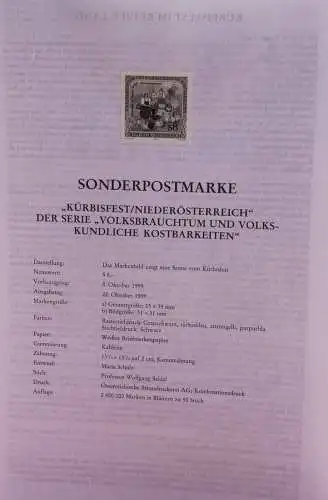 Schwarzdruck auf Schwarzdruckblatt Österreich 1999 zur Ausgabe: Volksbrauchtum: Kürbisfest/NÖ