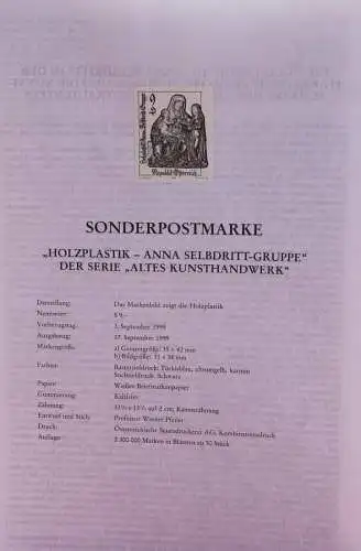 Schwarzdruck auf Schwarzdruckblatt Österreich 1999 zur Ausgabe: Altes Kunsthandwerk:Anna Selbdritt-Gruppe