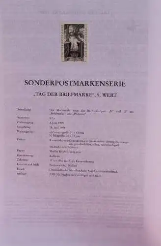 Schwarzdruck auf Schwarzdruckblatt Österreich 1999 zur Ausgabe: Tag der Briefmarke 1999