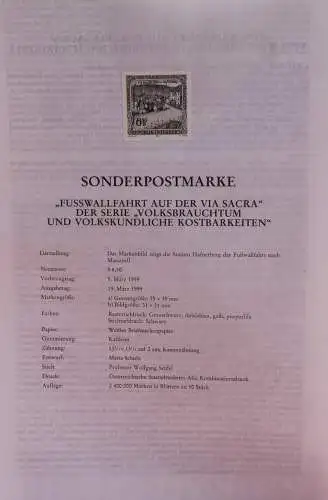 Schwarzdruck auf Schwarzdruckblatt Österreich 1999 zur Ausgabe: Volksbrauchtum: Fusswallfahrt auf der Via Sacra