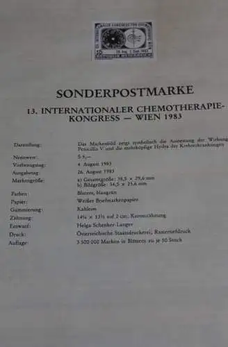 Schwarzdruck auf Schwarzdruckblatt Österreich 1983 zur Ausgabe: 13. Internationaler Chemotherapie-Kongress-Wien 1983