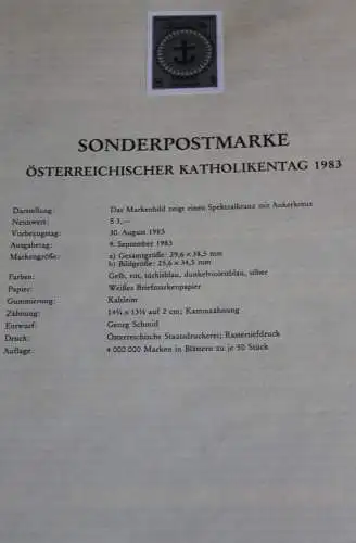 Schwarzdruck auf Schwarzdruckblatt Österreich 1983 zur Ausgabe: Österreichischer Katholikentag 1983