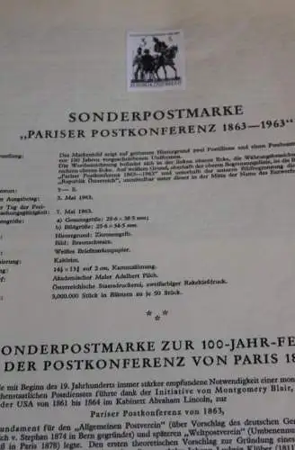 Schwarzdruck auf Schwarzdruckblatt Österreich 1963 zur Ausgabe: Pariser Postkonferenz