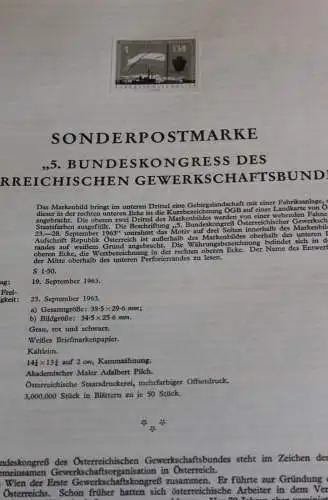 Schwarzdruck auf Schwarzdruckblatt Österreich 1963 zur Ausgabe: Bundeskongress des Österreichischen Gewerkschaftsbundes