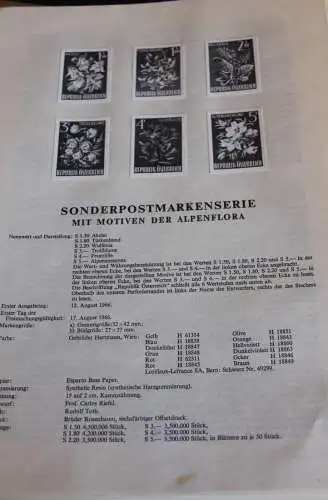 Schwarzdruck auf Schwarzdruckblatt Österreich 1966 zur Ausgabe: Alpenflora