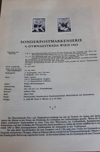 Schwarzdruck auf Schwarzdruckblatt Österreich 1965 zur Ausgabe: 4. Gymnaestrada 1965 Wien