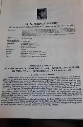 Schwarzdruck auf Schwarzdruckblatt Österreich 1965 zur Ausgabe: XX. Internationale Rotkreuzkonferenz 1965 in Wien