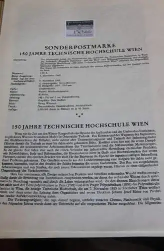 Schwarzdruck auf Schwarzdruckblatt Österreich 1965 zur Ausgabe: 150 Jahre Technische Hochschule Wien