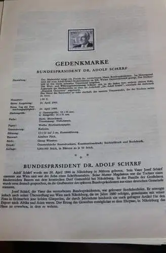 Schwarzdruck auf Schwarzdruckblatt Österreich 1965 zur Ausgabe: Bundespräsident Dr. Adolf Schärf