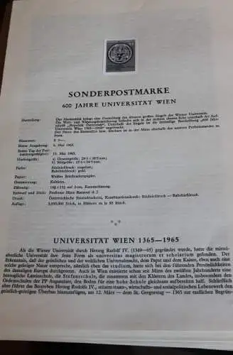 Schwarzdruck auf Schwarzdruckblatt Österreich 1965 zur Ausgabe: 600 Jahre Universität Wien