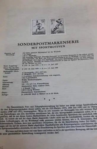 Schwarzdruck auf Schwarzdruckblatt Österreich 1959 zur Ausgabe: Sportmotive: Läufer, Handballer