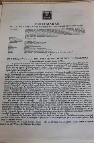 Schwarzdruck auf Schwarzdruckblatt Österreich 1959 zur Ausgabe: Wohnbau Wien-Heiligenstadt