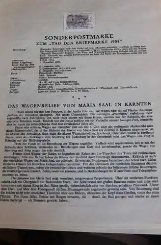 Schwarzdruck auf Schwarzdruckblatt Österreich 1959 zur Ausgabe: Tag der Briefmarke 1959