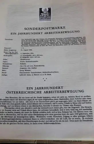 Schwarzdruck auf Schwarzdruckblatt Österreich 1964 zur Ausgabe: Ein Jahrhundert Arbeiterbewegung