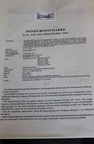 Schwarzdruck auf Schwarzdruckblatt Österreich 1964 zur Ausgabe: Tag der Briefmarke 1964