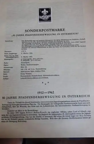 Schwarzdruck auf Schwarzdruckblatt Österreich 1962 zur Ausgabe: Pfadfinderbewegung in Österreich