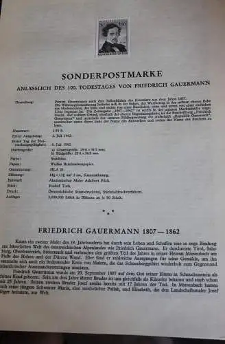 Schwarzdruck auf Schwarzdruckblatt Österreich 1962 zur Ausgabe: 100. Todestag Friedrich Gauermann