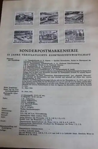 Schwarzdruck auf Schwarzdruckblatt Österreich 1962 zur Ausgabe: Verstaatlichte Elektrizitätswirtschaft