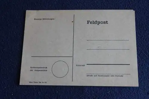 Bundeswehr Feldpost, Blanco Karte von 1964