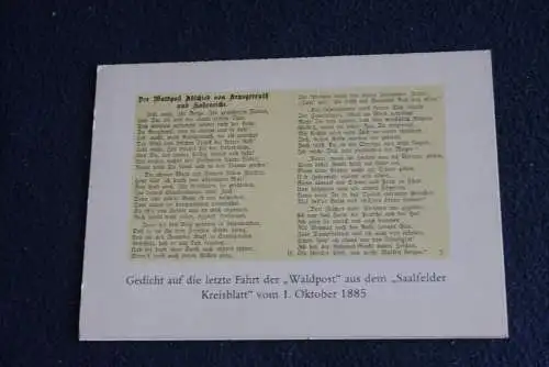 Postkutschenförderung der Waldpost von Saalfeld nach Sonneberg 1985