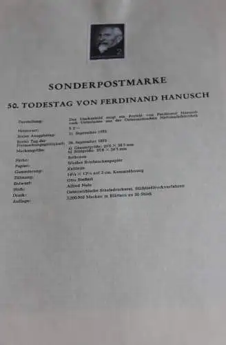 Schwarzdruck auf Schwarzdruckblatt Österreich 1973 zur Ausgabe: 50. Todestag Ferdinand Hanusch