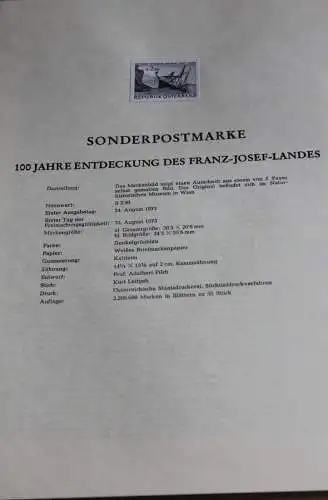 Schwarzdruck auf Schwarzdruckblatt Österreich 1973 zur Ausgabe: 100 Jahre Entdeckung des  Franz-Josef-Landes