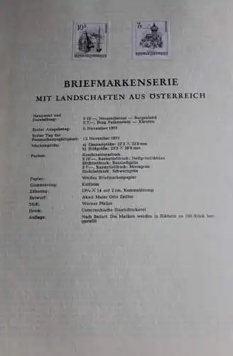 Schwarzdruck auf Schwarzdruckblatt Österreich 1973 zur Ausgabe: Landschaften aus Österreich; 7 S, 10 S