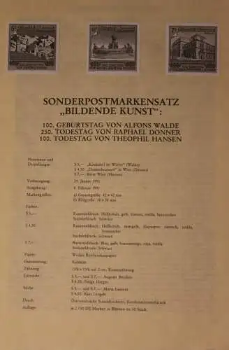 Schwarzdruck auf Schwarzdruckblatt Österreich 1991 zur Ausgabe: Bildende Kunst