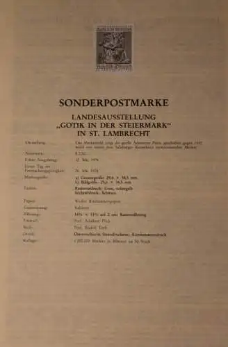 Schwarzdruck auf Schwarzdruckblatt Österreich 1978 zur Ausgabe: Landesausstellung "Gotik in der Steiermark"
