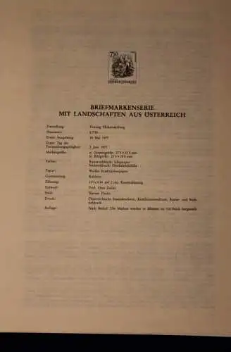 Schwarzdruck auf Schwarzdruckblatt Österreich 1977 zur Ausgabe: Landschaften aus Österreich; 7.50 S