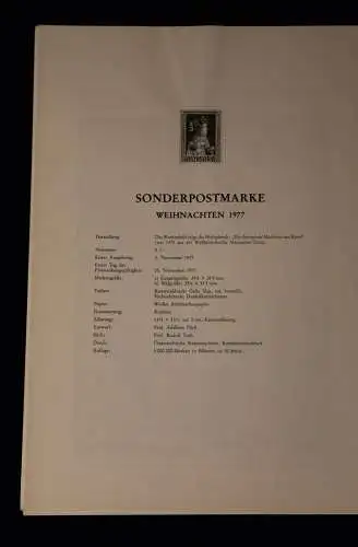Schwarzdruck auf Schwarzdruckblatt Österreich 1977 zur Ausgabe: Weihnachten 1977