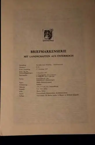 Schwarzdruck auf Schwarzdruckblatt Österreich 1977 zur Ausgabe: Landschaften aus Österreich; 20 S