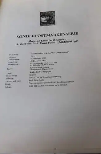 Österreich Schwarzdruck auf Schwarzdruckblatt 1982 zur Ausgabe: Moderne Kunst in Österreich "Mädchenkopf"