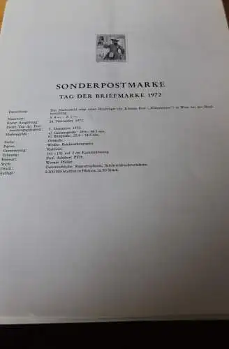 Österreich Schwarzdruck auf Schwarzdruckblatt 1972 zur Ausgabe: Tag der Briefmarke 1972