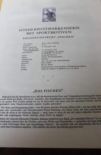 Österreich Schwarzdruck auf Schwarzdruckblatt 1971 zur Ausgabe: Sportmotive: Fischen