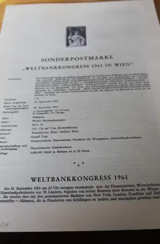 Österreich Schwarzdruck auf Schwarzdruckblatt 1961 zur Ausgabe: Weltbankkongress 1961 Wien