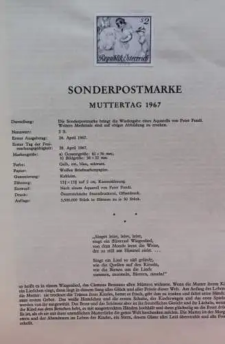 Schwarzdruck auf Schwarzdruckblatt Österreich 1967 zur Ausgabe: Muttertag 1967