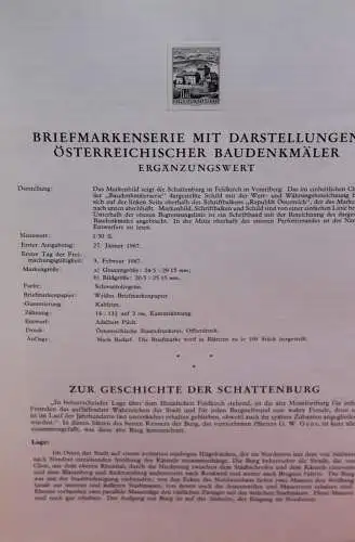 Schwarzdruck auf Schwarzdruckblatt Österreich 1967 zur Ausgabe: Österreichische Baudenkmäler; 1.30 S